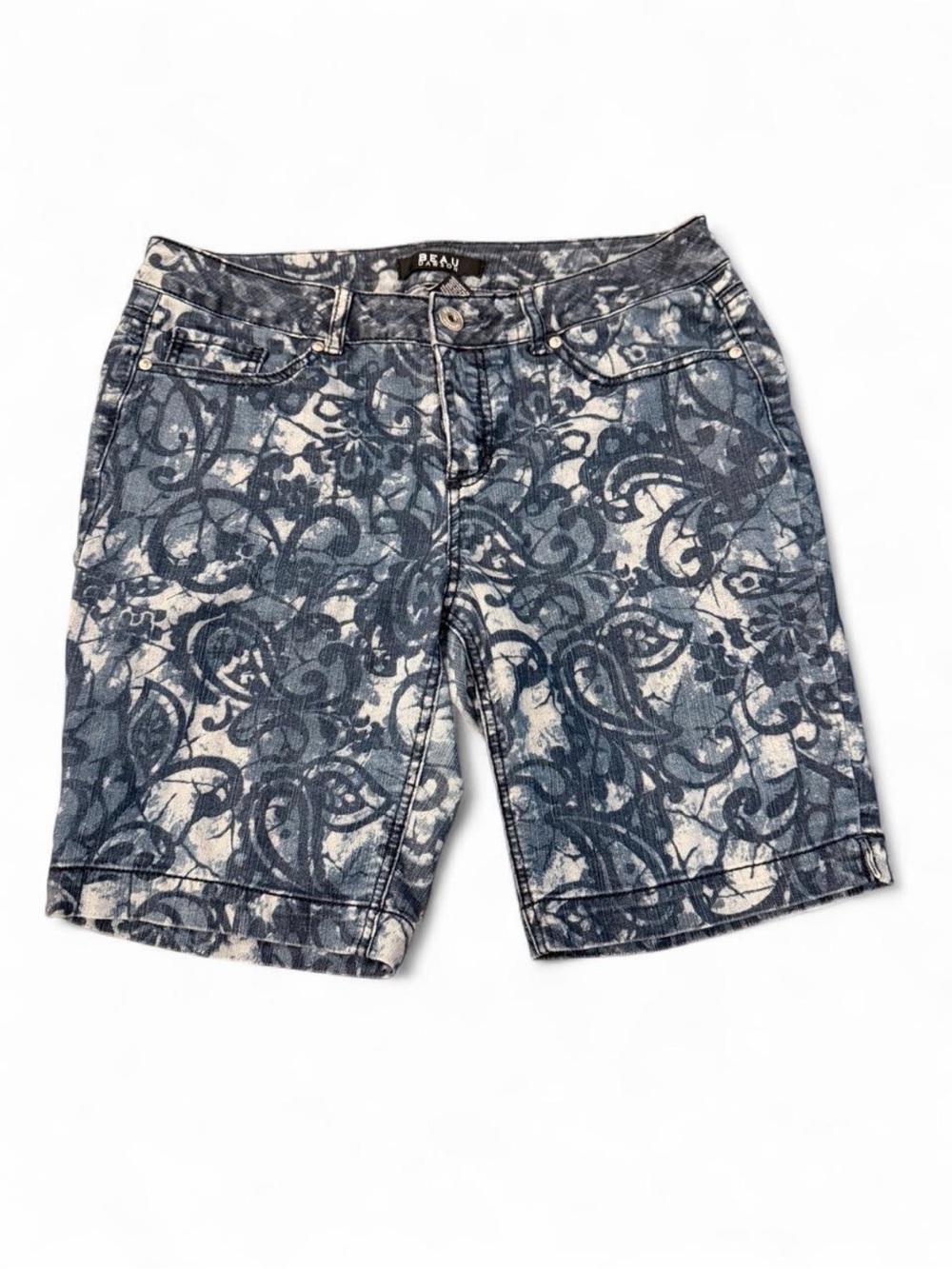 Renuar Blue Floral-Print Bermuda Shorts
